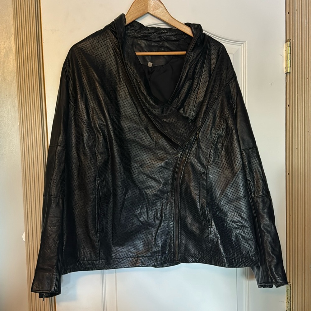 Leather Airated Jacket Look (faux)